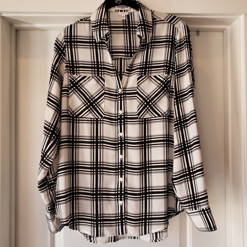 Express Black and White Dress Shirt